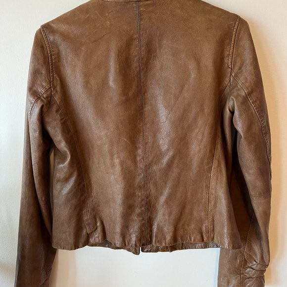 Vintage Gap Brown Leather Blazer Jacket, Size M - Picture 3 of 7